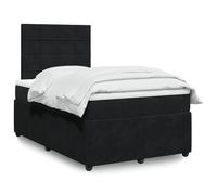 zylophax Sommier à Lattes avec Matelas Noir 120x190 cm Velours, Cadre lit Plateforme Solide Bois et Tissu capitonné, tête de lit réglable, Pieds Robustes, Ambiance LED, Chambre Adulte Enfant ado