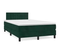 zylophax Sommier à Lattes avec Matelas Vert foncé 120x190 cm Velours Cadre Bois capitonné tête de lit réglable Chambre Adulte Enfant Confort Durable