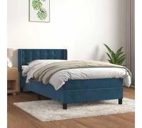 zylophax Sommier à Lattes de lit avec Matelas Bleu foncé en Velours 100x200 cm Cadre en Bois Massif tête réglable pour Chambre Adulte Enfant Confort et Soutien Optimal