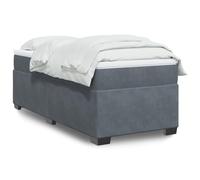 zylophax Sommier à Lattes de lit avec Matelas et surmatelas Gris foncé 100x200 cm Cadre en Velours Structure Bois pour Chambre Adulte Enfant Confort Plateforme Couchage