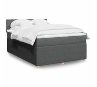 zylophax Sommier à Lattes de lit avec Matelas Gris foncé 160x200 cm Tissu Polyester Cadre Plateforme avec tête de lit Support Optimal pour Chambre Adulte Enfant ado