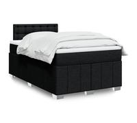 zylophax Sommier à Lattes de lit Cadre Tissu Noir 120x200 cm avec Matelas à Ressorts ensachés surmatelas Mousse et Bande LED pour Chambre Adulte Enfant Confort et Support Durable