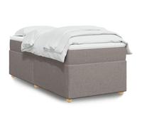 zylophax Sommier à Lattes de lit Taupe avec Matelas 90x190 cm Tissu Polyester Cadre Durable Pieds Stables surmatelas Confortable pour Chambre Adulte Enfant