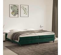 zylophax Sommier à Lattes Velours Vert foncé 200x200 cm Cadre de lit avec Matelas Ressorts ensachés Double Confort pour Chambre Adulte, Studio, Appartement