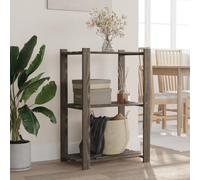 zylophax Support de Rangement à 3 Niveaux en Bois de pin Massif Gris 60x38x90 cm Meuble étagère bibliothèque pour Salon Bureau Chambre avec Grand Espace de Stockage et Compartiments modulables