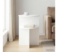zylophax Table d'appoint Blanc Brillant en Bois d'ingénierie Ø 39,5 x 55 cm, Meuble de Rangement Polyvalent pour Salon, Chambre et Bureau, Design Moderne Pratique et