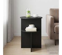 zylophax Table d'appoint chêne Noir en Bois d'ingénierie Ø 39,5 x 55 cm, Meuble de Rangement Polyvalent pour Salon, Chambre, Bureau intérieur avec Plateau Rond Design Moderne
