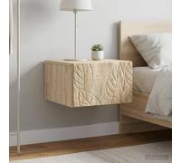 zylophax Table d'appoint Murale 2 pcs en Bois d'ingénierie chêne Sonoma 34,5 x 33 x 20 cm avec tiroirs, Rangement Pratique pour Salon, Chambre, Bureau, Support Lampe et Livre