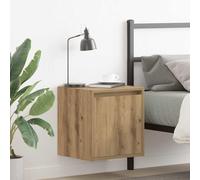 zylophax Table de Chevet Murale en Bois d'ingénierie chêne Artisanal 38x34x40 cm avec Porte réversible et Grand Rangement pour Chambre, Salon, Bureau, et Support Lampe réveil
