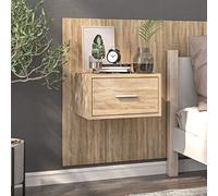 zylophax Table de Chevet Murale en Bois d'ingénierie chêne Sonoma 48,5 x 32,5 x 80 cm avec tiroir de Rangement Suspendue pour Chambre Salon Bureau Support Lampe réveil