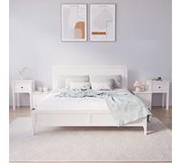 zylophax Tables de Chevet en Bois de pin Massif Blanc 79,5x38x65,5 cm, 2 pièces avec tiroir et Porte, Rangement Pratique pour Chambre Adulte Enfant, Meuble Nuit élégant et Fonctionnel