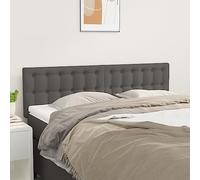 zylophax Tête de lit Gris en Similicuir 144x5x78/88 cm avec Pieds Robustes réglables, Design capitonné élégant pour Chambre Adulte, Support Dossier Lecture Confortable et Facile à Nettoyer