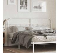 zylophax Tête de lit métal Blanc 193 cm avec Pieds Robustes, Cadre Stable, dosseret pour Chambre Adulte et Enfant, Support Lecture et Repos, Compatible sommier Standard, Design élégant et Durable