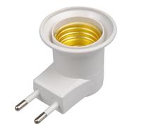 Zymoplas Prise LED salon chambre lumière adaptateur ignifuge résistant à la chaleur E27 porte-ampoule bureau appartement prise ue