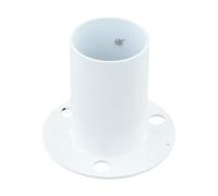 ZYNCUE Base de bride de pont de piscine en acier inoxydable de 38,1 cm, support de balustrade d'échelle, fixation de tuyau antirouille pour piscine et bateau, blanc