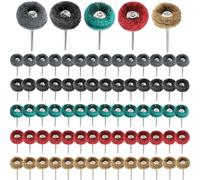 ZYNERY Lot de 75 disques abrasifs de 25 mm avec tige de 3 mm - Embout de ponçage en métal pour Dremel et outil rotatif - Pour métal, bois, verre, bijoux, meulage