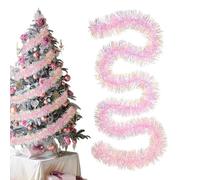Zyntora Guirlande De Noël Rose en Clinquant, Guirlande Effet Métal Rose 2 Meters pour Sapin de Noël, Décoration Intérieure Extérieure pour Mur Jardin Fête Anniversaire