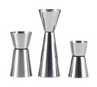 ZYOMVUN Doseur Cocktail, 3 Pièces, Double Mesure à Alcool en Inox, Verseur à Schnaps, doseur cuisine, Robuste, Précise, Verre Doseur, pour Les Bars, Les Fêtes, 15/30 ml, 25/50 ml, 30/60 ml