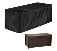 zyrqon Grande housse de coffre de terrasse - Durable 210D résistante aux déchirures, imperméable et anti-UV pour protéger vos meubles d'extérieur (158 x 76 x 71 cm)
