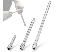 Zyrtkeriom Cliquet 1/4’’, Rallonge Cliquet 1/4’’ Oscillante à Bascule, Jeu de 3 Rallonges Pivotantes de 55, 100 et 250 mm - Idéal pour des Travaux de Précision et des Réparations Mécaniques