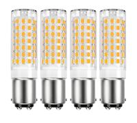 Zyrvolux Ampoules LED B15D Double Contact 6W 60W Halogène Remplacement Osram Halolux Ceram Aspirateur Sèche-linge Machine Coudre Ventilateur Lustre AC220-240V (Lot de 4 - Blanc Chaud 3000k)