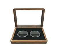 ZythrXLate Mallette numismatique en Bois Boîte de Collecte pièces Monnaie en Bois, présentoir, étui Argent avec Velours Noir for 30/35/40mm pour collectionneurs(Double Coin Box)