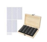 ZythrXLate Mallette numismatique en Bois Boîte de Rangement pièces Monnaie 20/30/50/100, avec Tampon réglage, étui Collection commémoratives en Bois réglable pour collectionneurs(50PCS)