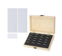 ZythrXLate Mallette numismatique en Bois Boîte de Rangement pièces Monnaie 20/30/50/100, étui Collection commémoratives en Bois antioxydant réglable avec Tampon réglage pour collectionneurs(20PCS)