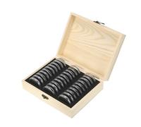 ZythrXLate Mallette numismatique en Bois Boîte de Rangement pièces Monnaie avec Tampon réglage, 20/30/50/100, étui Collection commémoratives en Bois antioxydant réglable pour collectionneurs(30PCS)