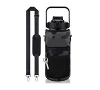 ZythrXLate Porte-Bouteille d'eau Sac Isotherme for Bouteille d'eau de Sport 2 L (64 oz) avec Sangle inclinée for Fitness, Salle et Sports Plein air(Black Printed)