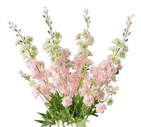 ZYTUYO Lot de 4 Fleurs de Delphinium artificielles Roses de 85,1 cm de Long avec Tige d'alouette pour Vase de Sol, Maison, Cuisine, extérieur, intérieur, décoration de Mariage