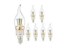 ZYUJIA Ampoules Bougies LED E14 10W Petites Ampoules à Vis Candélabre LED Non Graduable Lustre Blanc Froid 6000K Lampes à Économie D'énergie Vintage(Équivalent à 90W) 6Paquets