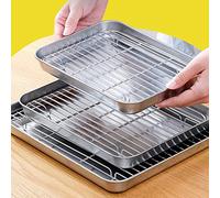 ZYWUOY Plaque de cuisson et support en acier inoxydable pour cuisine/rôti/refroidir, 31 x 24 x 2,5 cm