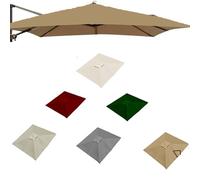 ZYXQQJ 4x3M Rectangulaire Auvent De Rechange pour Parasol Déporté 8 Baleines Toile De Rechange pour Parasol De Terrasse, Vert/Kaki/Bordeaux/Beige(Khaki,3x3m/9.8x9.8ft)