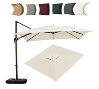ZYXQQJ 4x3M Rectangulaire Auvent De Rechange pour Parasol Déporté 8 Baleines Toile De Rechange pour Parasol De Jardin Extérieur(Beige,2.5x2.5m/8.2x8.2ft)