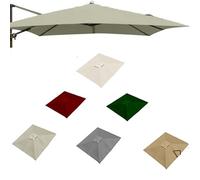 ZYXQQJ 4x3M Rectangulaire Auvent De Rechange pour Parasol Déporté 8 Baleines Toile De Rechange pour Parasol De Terrasse, Vert/Kaki/Bordeaux/Beige(Top Color,4x3m/13x9.8ft)