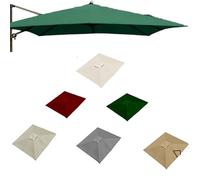 ZYXQQJ 4x3M Rectangulaire Auvent De Rechange pour Parasol Déporté 8 Baleines Toile De Rechange pour Parasol De Terrasse, Vert/Kaki/Bordeaux/Beige(Green,4x3m/13x9.8ft)