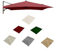 ZYXQQJ 4x3M Rectangulaire Auvent De Rechange pour Parasol Déporté 8 Baleines Toile De Rechange pour Parasol De Terrasse, Vert/Kaki/Bordeaux/Beige(Burgundy,4x3m/13x9.8ft)