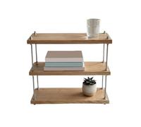 ZYYANSHOP Bibliothèque Étagère de Bureau Bibliothèque Ouverte en Bois à 3 Niveaux avec Support de Rangement Tige filetée Acier Inoxydable for Le Bureau Domicile(Grand)