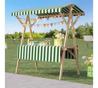 ZYZSY Chariot De Vente Pliable, Stand De Marché en Bois avec Auvent, pour Atelier(Green 1,150cm/59in)