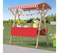 ZYZSY Chariot De Vente Pliable, Stand De Marché en Bois avec Auvent, pour Atelier(Red 2,150cm/59in)