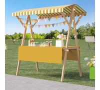 ZYZSY Chariot De Vente Pliable, Stand De Marché en Bois avec Auvent, pour Atelier(Yellow 2,120cm/47.2in)