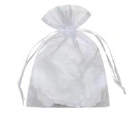 zyzZSRHZYZ 100 pièces Sacs en Organza approvisionnement Mariage noël Blanc Organza Gaze Sachet Sacs Cadeaux Cordon(9x12cm,100PCS)