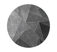 ZZBBZZ-YJ Geometry Area Rugs Tapis Rond pour Salon Chambre ou Salle à Manger, Noir/Gris - 80cm 100cm 120cm 140cm 160cm 180cm 200cm (Size : Diamètre 120cm)