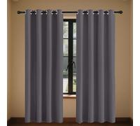 ZZGZZG Rideaux Occultants Épais 200 x 150 cm Polyester, 100% Bloquer Lumière Rideau Maison Cuisine Installation Facile pour Chambre Maison, Gris Foncé