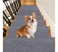 ZZGZZG Tapis D'Escalier, 5 Pièces Autocollants Antidérapant 50x75cm Gris | Moquette Escalier Avec Dos En Tpe, Lavable En Machine Pour Enfants, Personnes Âgées Et Animaux