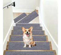 ZZGZZG Tapis D'Escalier, Lot de 5 Autocollants Antidérapant 50x75cm Gris | Tapis De Porte Lavable En Machine, Avec Dos En Tpe Pour Enfants, Personnes Âgées Et Animaux