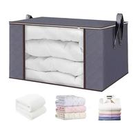 ZZHBOO 1 Sac De Rangement Grande Capacité, Gris Foncé, 50X35X20 Cm, Pour Organisation Maison, Dressing, Rangement Literie, Valise, Voiture
