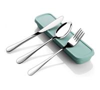 ZZHBOO 3-Piece Stainless Steel Cutlery Set, Knife, Fork, Spoon, for Picnic, Camping, Office, Travel, Home Kitchen