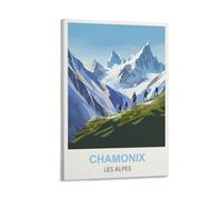 ZZHHEGN Poster de voyage vintage Chamonix Les Alpes 40 x 60 cm